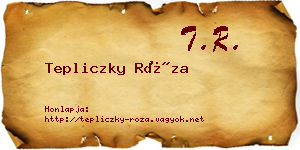 Tepliczky Róza névjegykártya